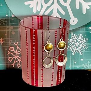 Sterling Silver 925  & Brass Circle Earrings